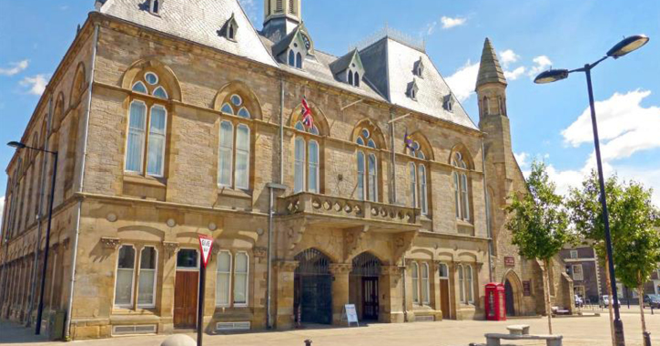 Bishop Auckland Town Hall exterior 